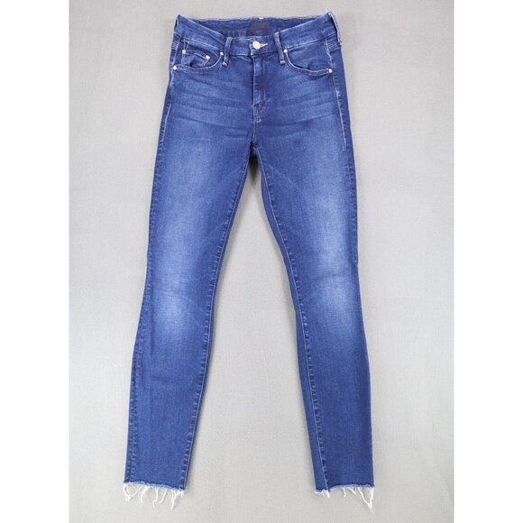 MOTHER Denim - Mother Jeans Womens 24 Blue The Looker Ankle Fray in Fast Times Casual Made USA